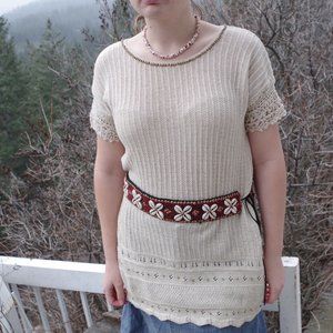Bohemian Beige Sweater Women's Shirt